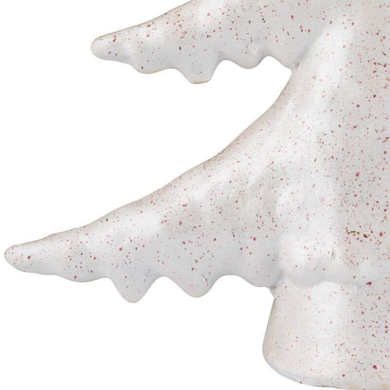 Shiny Speckled Christmas Tree Tabletop Decoration - 10" - White