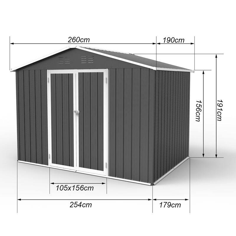 Metal garden sheds 6ftx8ft outdoor storage sheds - 70.90in. W X99.60in.DX75.60in. H