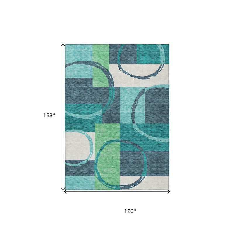 HomeRoots Geometric Modern Rectangle Outdoor Rug