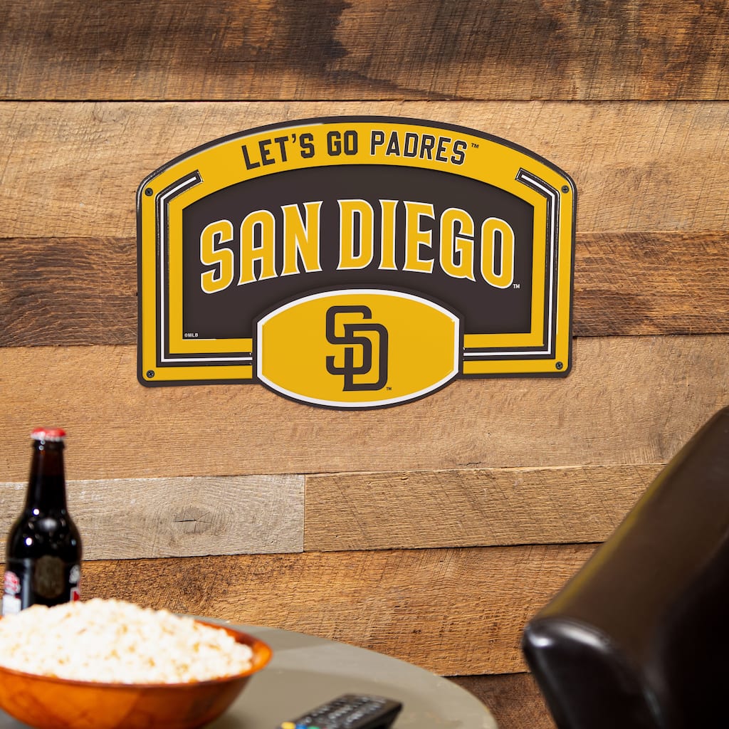 San Diego Padres Embossed Steel Wall Sign, 11" x 17"