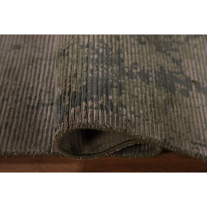 Striped / Abstract Oriental Area Rug Handmade Wool Carpet - 6'0"x 9'1"