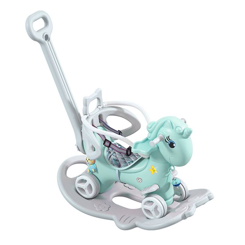 Rocking Horse for Toddlers, Balance Bike Ride On Toys with Push Handle,Backrest and Balance Board for Baby Girl and Boy