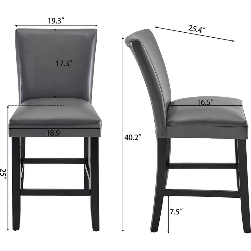 Bar Stools Faux Leather Upholstered Chairs Dining Chairs