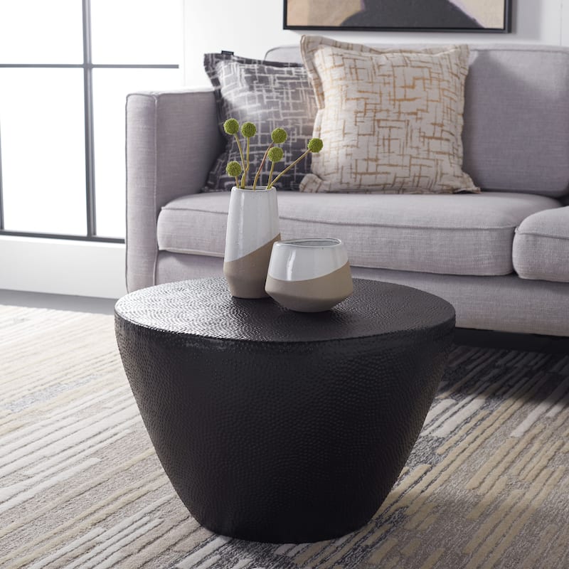 SAFAVIEH Myrtis Brass Drum Coffee Table - 24" W x 24" L x 16" H