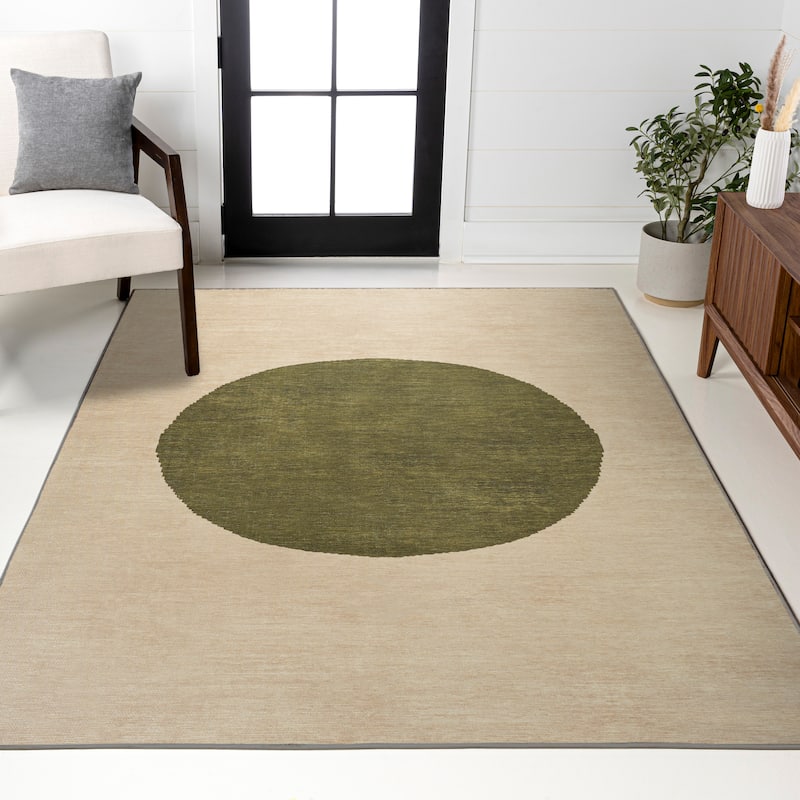 JONATHAN Y Demie Bohemian Textured Weave Floral Machine Washable Area Rug