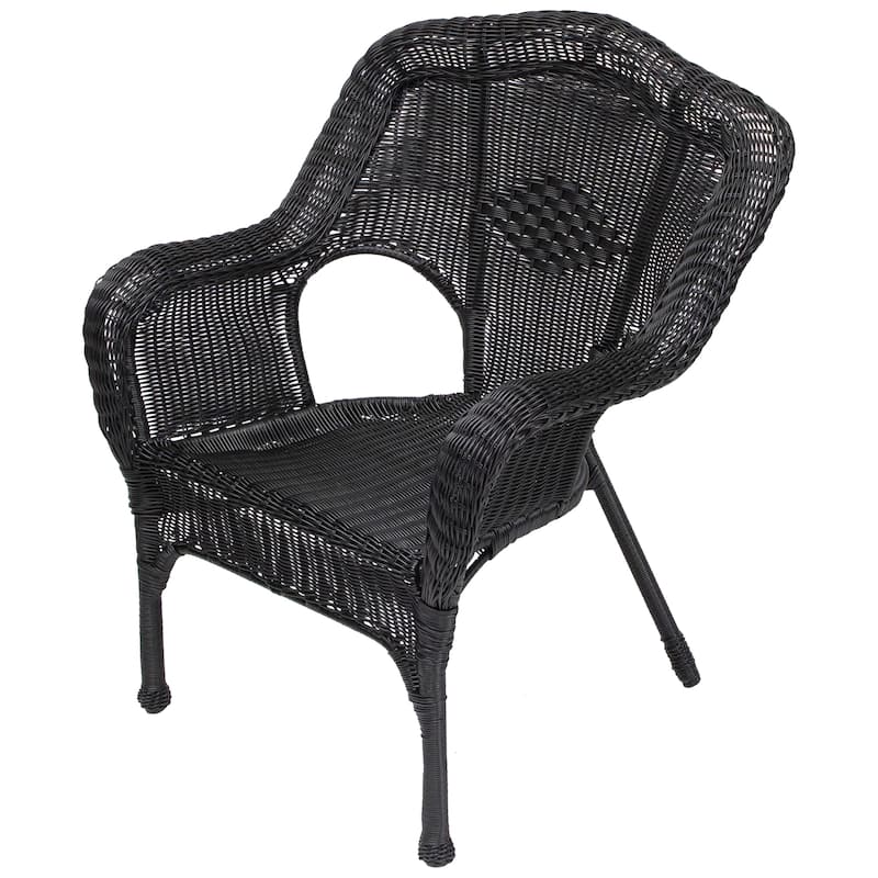 Wicker Outdoor Patio Conversation Set - Black - 4pc