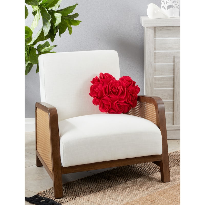 Felt Throw Pillow With Heart Design