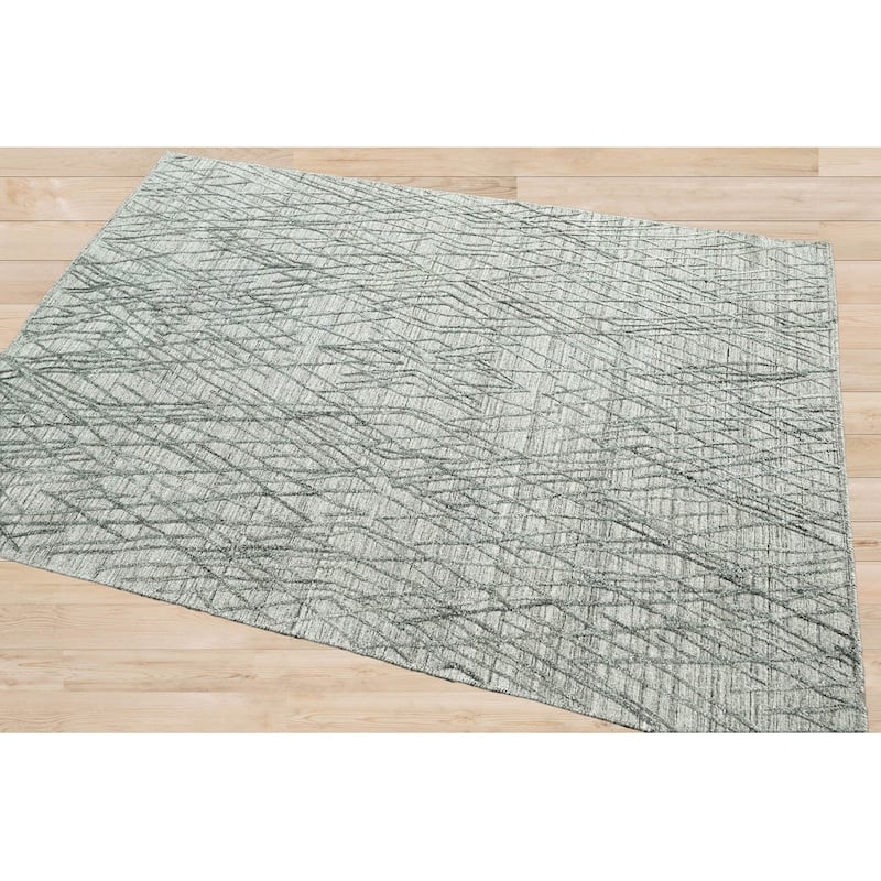 Hand Knotted 100% Wool Modern Oriental Area Rug Tone on Tone Gray - 4' x 5' 11''