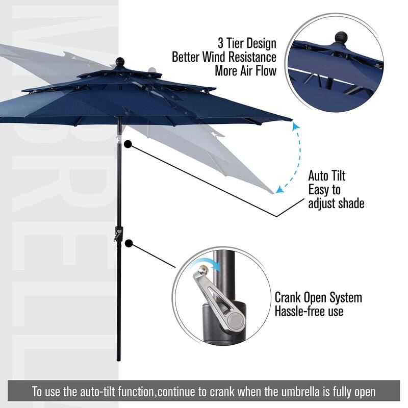 MAISON ARTS Outdoor Patio 6 Pieces Dining Set with Umbrella