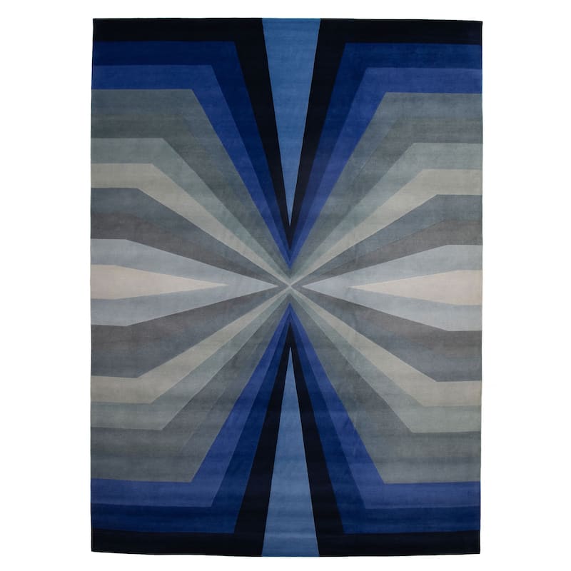 ECARPETGALLERY Hand-knotted Opulence Grey Wool Rug - 9'10 x 13'1 - Grey - 9'10 x 13'1