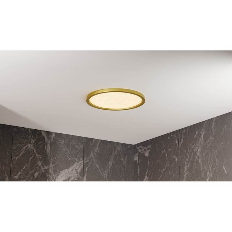 Outskirts Integrated LED Brushed Gold Flush Mount with CCT Switch