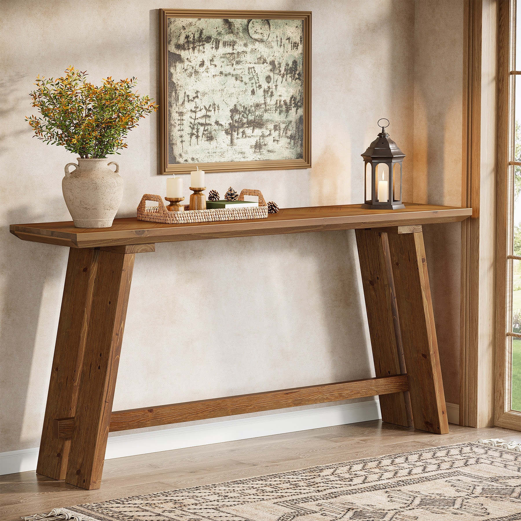 63-Inch Sofa Table Behind Couch for Living Room
