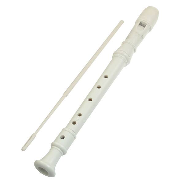 Plastic 6 Holes Musical Soprano Recorder Flute White W Stick On Sale Overstock Plastic 6 Holes Musical Soprano Recorder Flute White W Stick On Sale Overstock