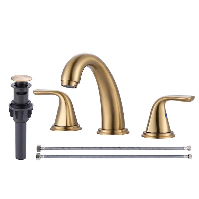 WOWOW Widespread Double Handle Bathroom Faucet - Gold