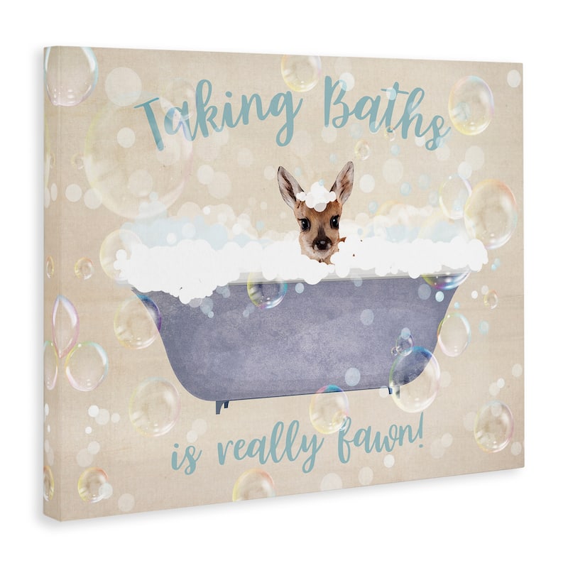 Stupell Taking Baths Is Fawn Canvas Wall Art Design By Susan Arnot