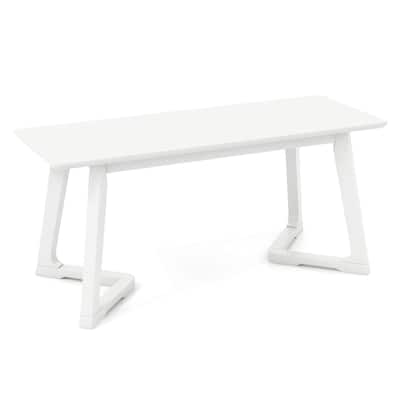 Costway 1/2 PCS 42" Modern Entryway Bench with Rubber Wood Legs Smooth