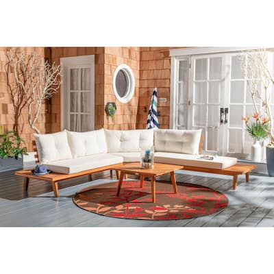 SAFAVIEH Outdoor Living Lansen 4-piece Sectional Sofa Set