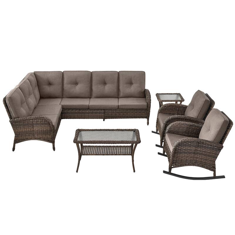 Outdoor Conversation Sofa Rocker Chair Table