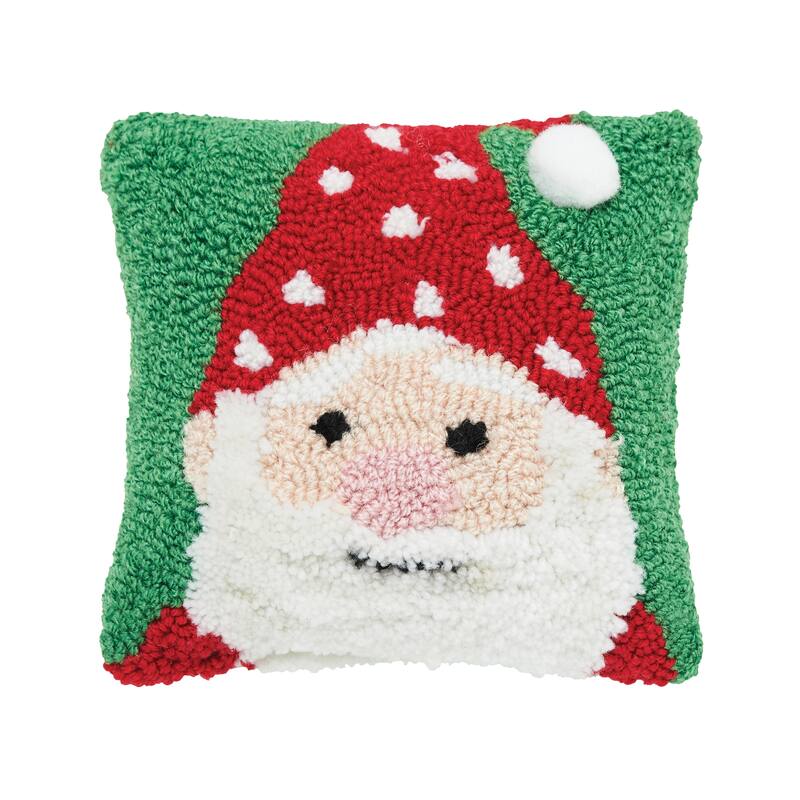 Santa Hooked Throw Pillow