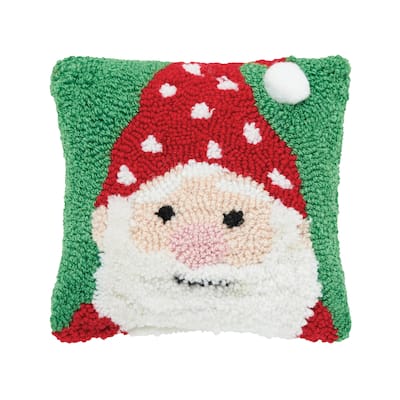 Santa Hooked Throw Pillow