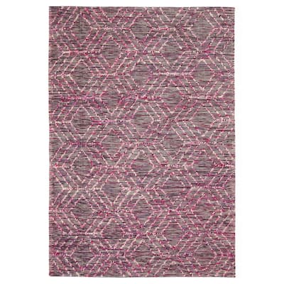 ECARPETGALLERY Braid weave Sienna Pink Wool Rug - 5'3 x 7'7