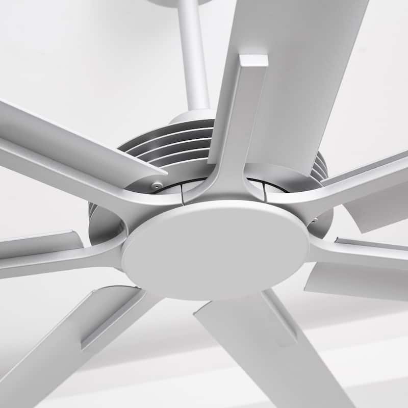 Ceiling Fan Modern 100" Industrial 7-Blade Silver Metal