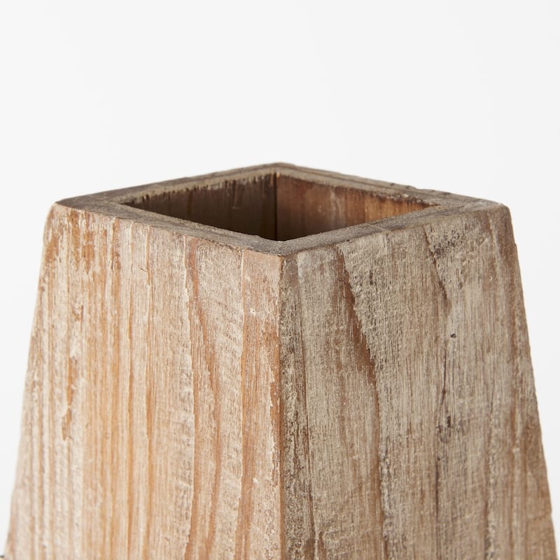 Allen II Natural Brown Wood Vase (15.3" Tall)