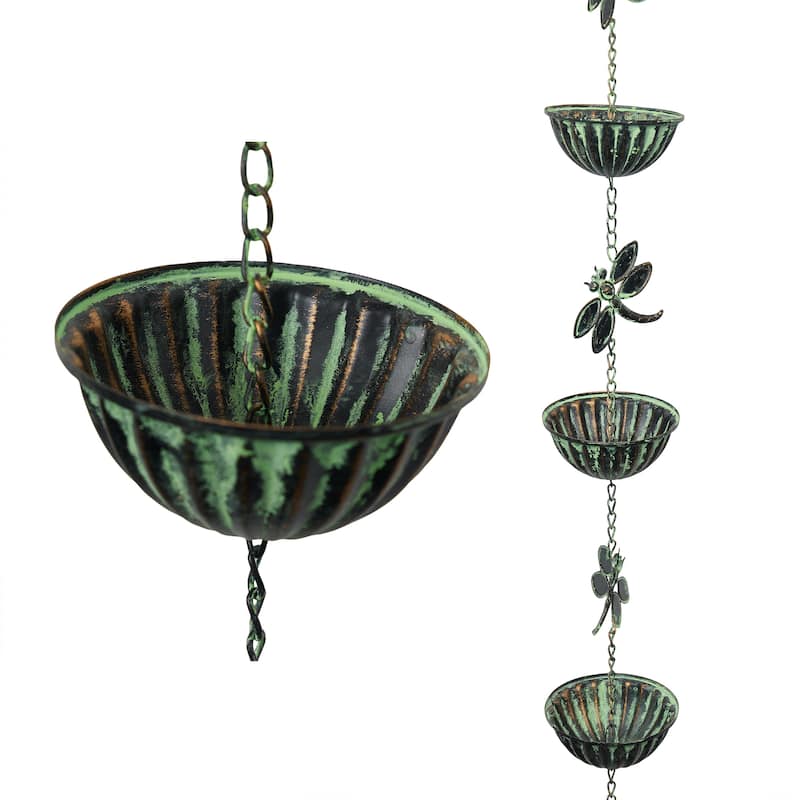 Metal Hanging Dragonfly Chain Rain Catcher