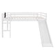 preview thumbnail 9 of 45, Full size Loft Bed Wood Bed with Slide, Stair and Chalkboard, White