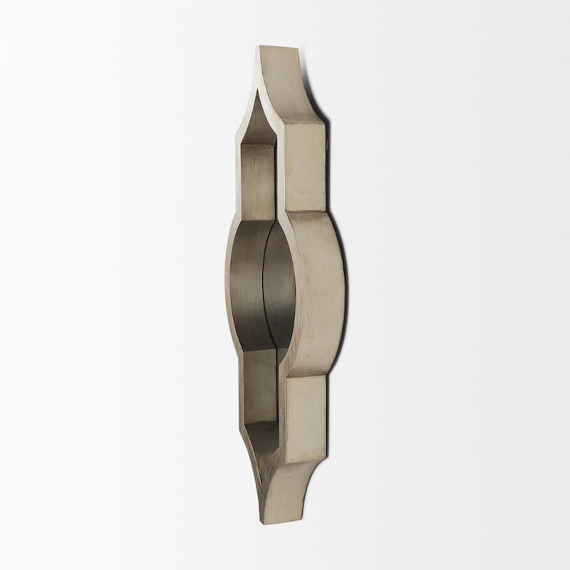 Tamanar Champagne Wood Frame Moroccan Inspired Mirror - 34" x 15" - 15"W x 34"H x 3"D