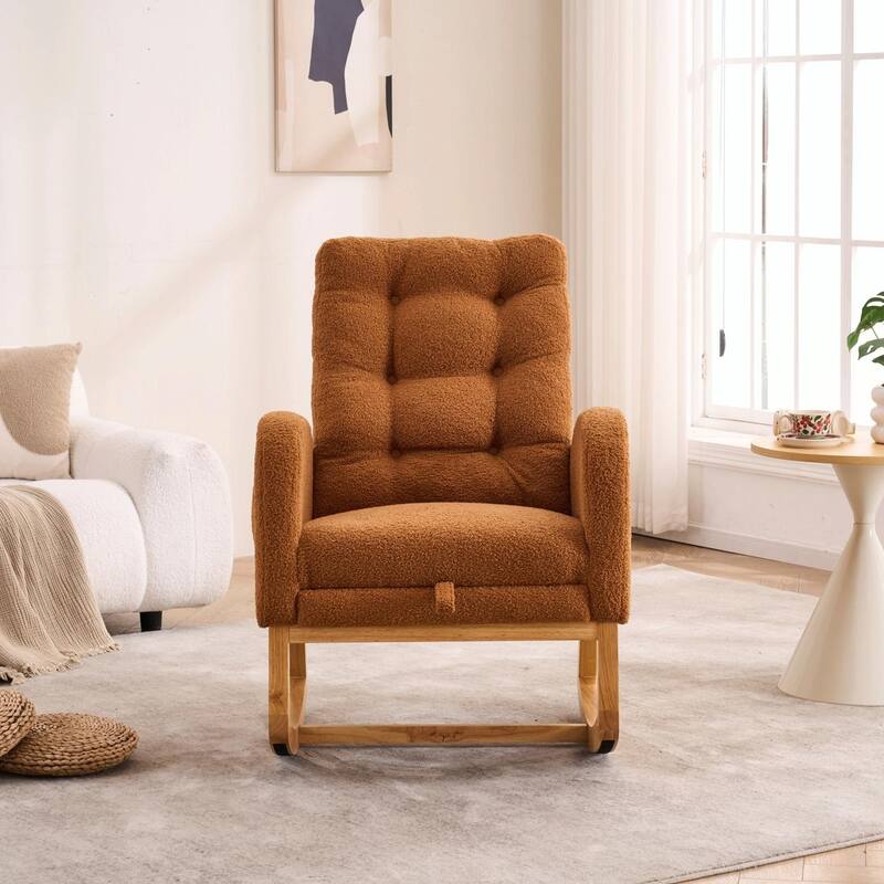 Nursery Rocking Chair - 39.76" Tall with Flip-Down Ottoman