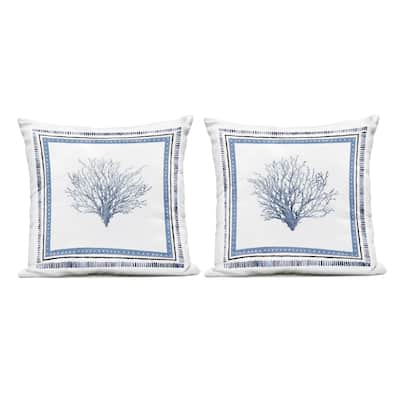 Stupell Maritime Coral Tendrils Printed Outdoor Throw Pillow Design by Lanie Loreth (Set of 2)