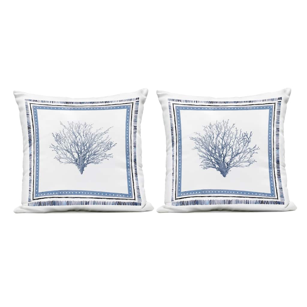 Stupell Maritime Coral Tendrils Printed Outdoor Throw Pillow Design by Lanie Loreth (Set of 2)