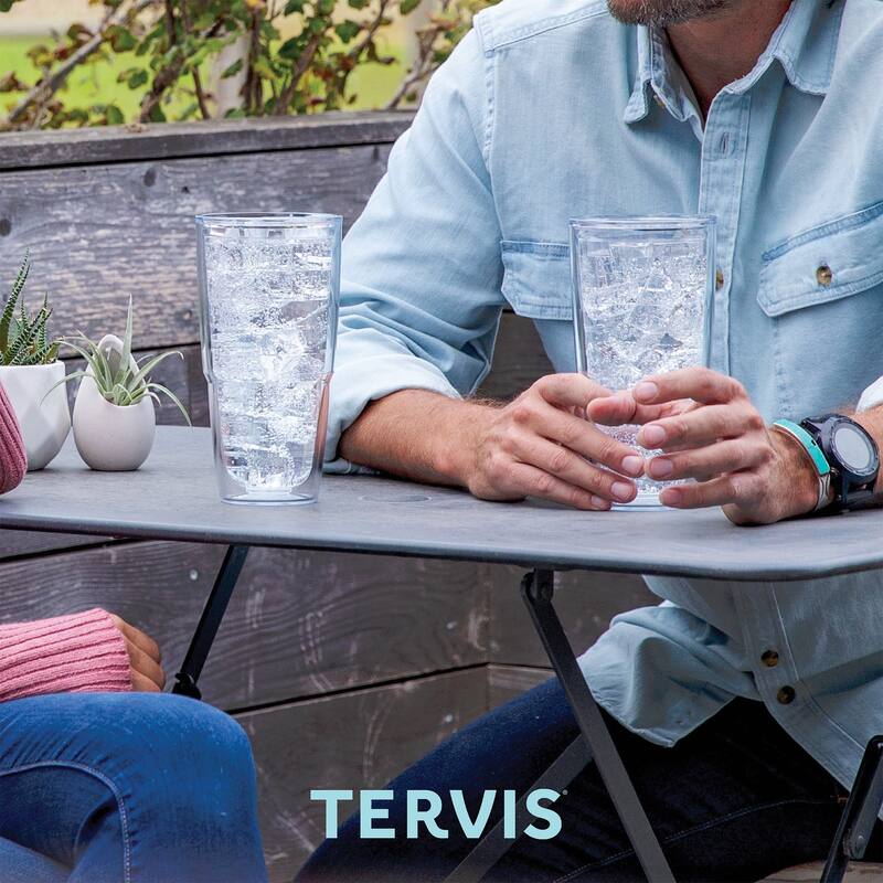 Tervis Clear & Colorful Tabletop Made in USA Double Walled Insulated Travel Tumbler, Red