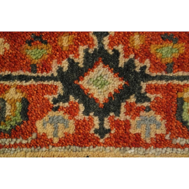 Hand Knotted Oriental 100% Wool Carpet Transitional Floral Beige & Ivories Oushak Area Rug - 9' 0'' X 5' 10''