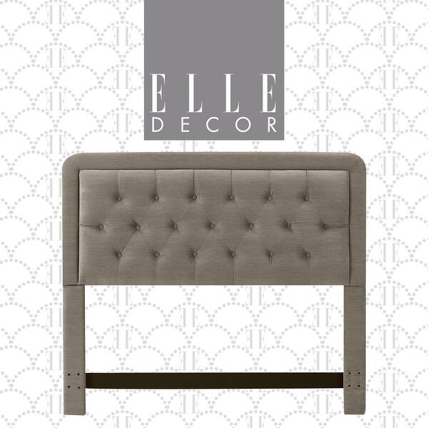 Elle Decor Amery Tufted Upholstered Headboard, Queen Taupe Overstock