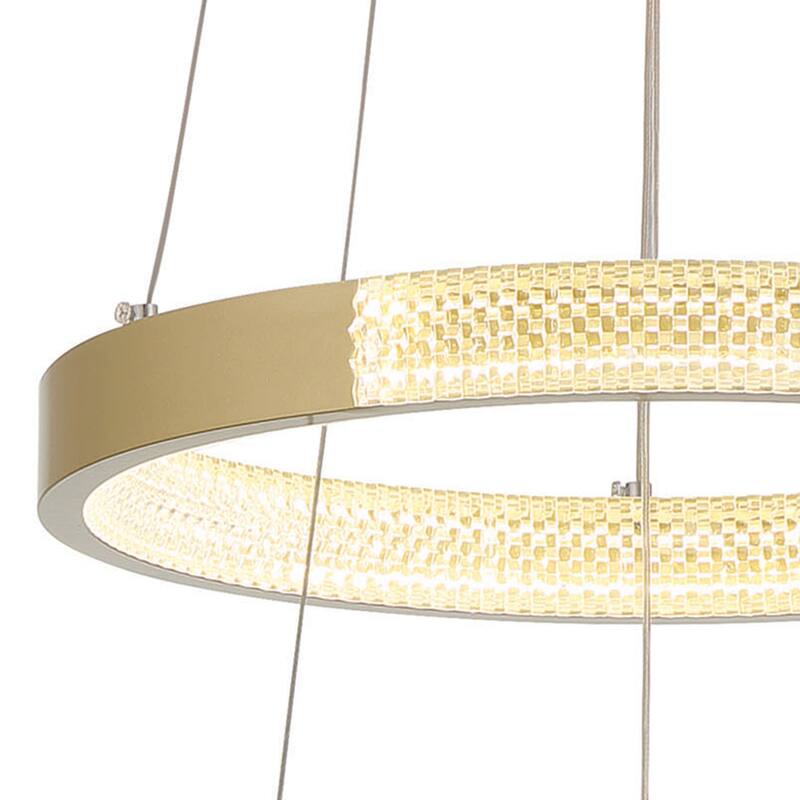 3-Light Unique Tiered LED Chandelier - 18.9'' H x 19.88'' W x 19.88'' D