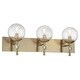preview thumbnail 1 of 7, Minka Lavery 1333 Populuxe 3 Light 28" Wide Vanity Light Oxidized Aged Brass