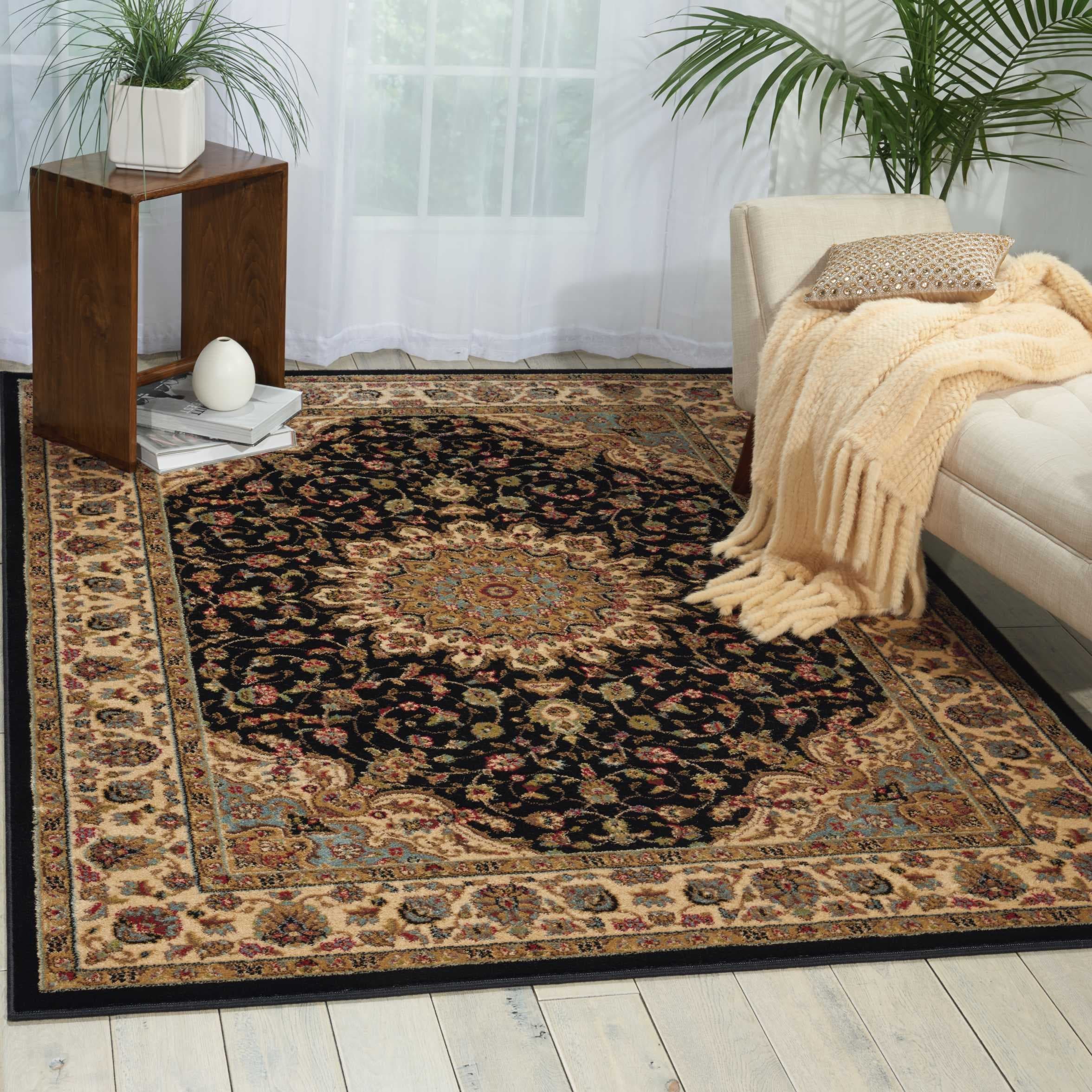 Brown Gold Traditional Persien Bordered Area Rug Oriental All-Over Carpet 