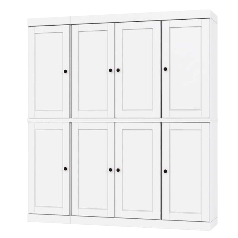 100% Solid Wood Kitchen China Pantry Buffet with Glass or Solid Wood Doors and 2-Drawer Kit by Palace Imports - 65" x 71.5"