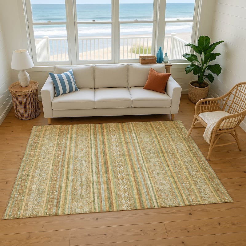 Premium Washable Super Soft Boho Stripes Mayfield Rug