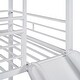preview thumbnail 36 of 35, House-shaped Twin Over Twin Bunk Bed with MDF Shelf, Metal Bed Frame with Slide, Ladder, Roof, Windows for Kids Fun or Sleep