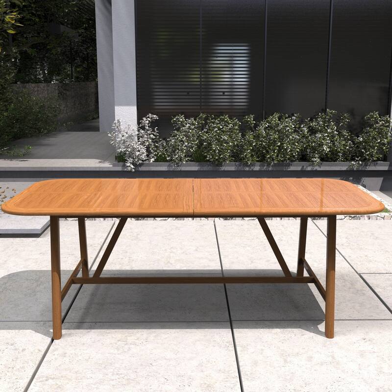 Modern Outdoor Acacia Wood Dining Table with Adjustable Length