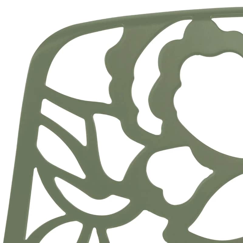 Devon Aluminum Floral Cutout Stackable Dining Chair for Dining Room, Patio, or Garden