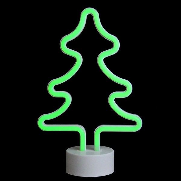 11 Battery Operated Neon Style Led Green Christmas Tree Table 11 Battery Operated Neon Style Led Green Christmas Tree Table Light