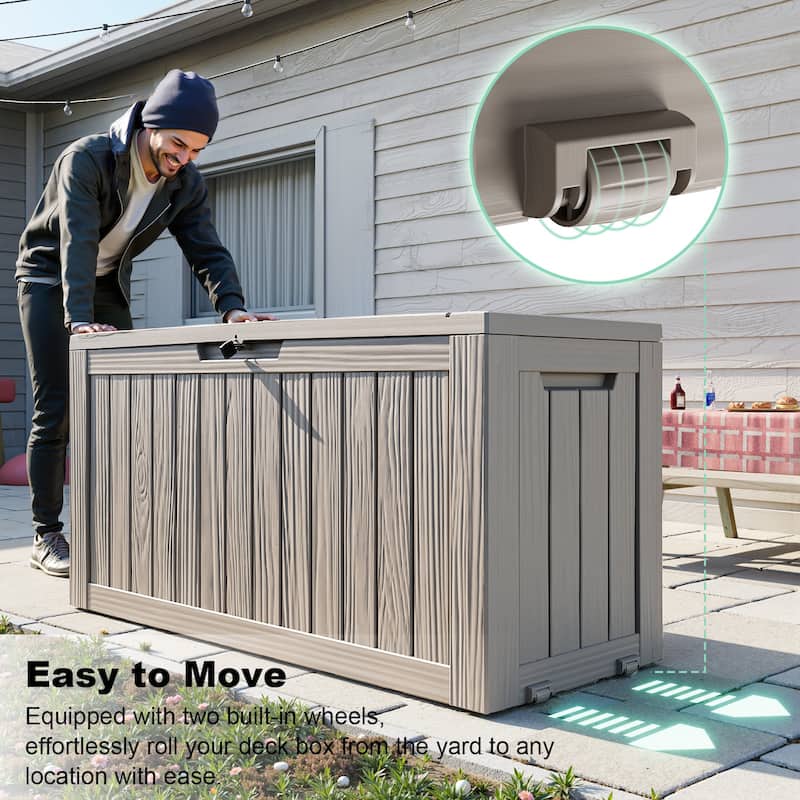 Outdoor Patio Storage Resin Lockable Deck Box