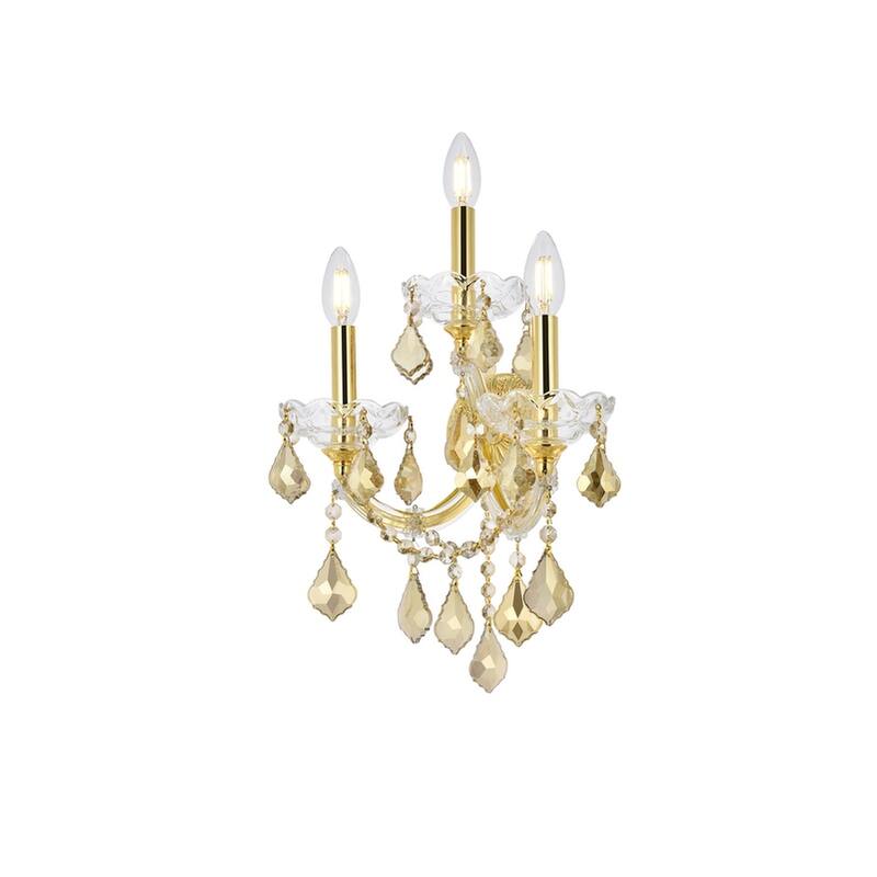 Fleur Illumination Collection Wall Sconce D:12in H:22in E:8.5in Lt:3 Gold Finish