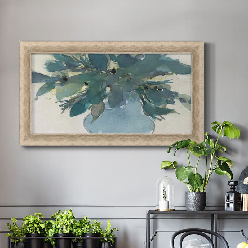 Blue Vintage Charm I Premium Framed Canvas- Ready to Hang