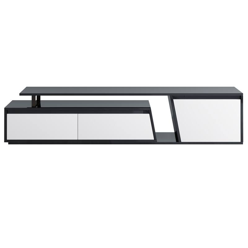 Modern Minimalist Rectangle Extendable 100 inch TV Stand with Two Drawers - 15.70 x 70.70 x 15.70