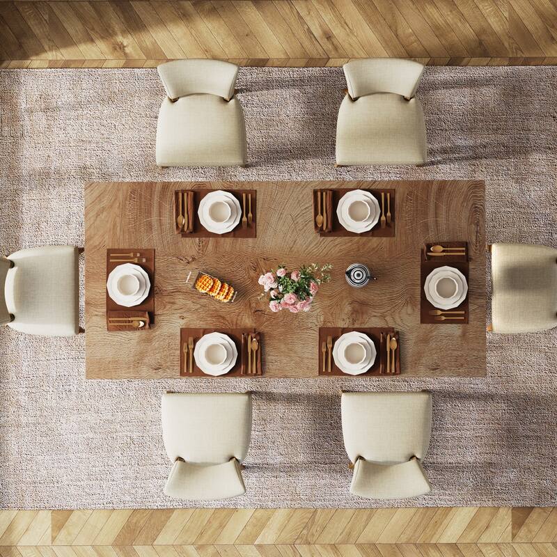 Farmhouse Wood Rectangular Dinner Dining Table for Kitchen Dining Room